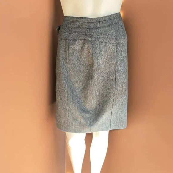 EXPRESS Women's High Waisted Grey Tailored Pencil Houndstooth Skirt S IZE 6 - Picture 7 of 7